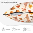 thumbnail image 5 of Velvet Rimmed Pillowcase Is Not Easy To Open Line Deformation Invisible Zipper Opening And Closing Only Pillowcase Does Not Contain Pillow Core Thankful Autumn Words Pattern 18"X18", 5 of 8