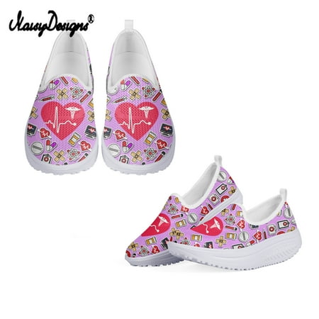 

Lightweight Women Toning Shoes Slip On Summer Lovely Medicine Prints Ladies Slimming Flat Platform Swing Wedge Shoe