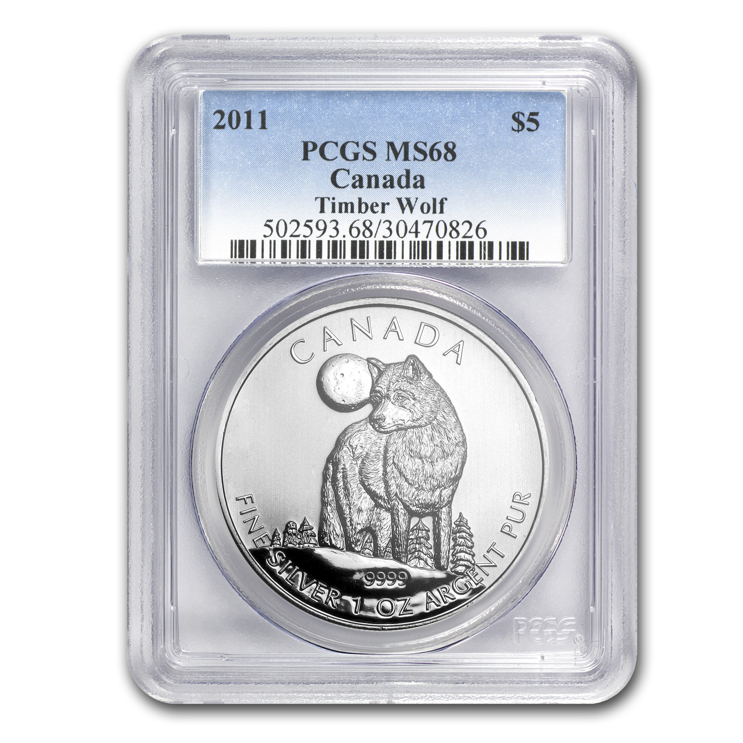 2011 Canada 1 oz Silver Wildlife Series Wolf MS-68 PCGS - Walmart.com