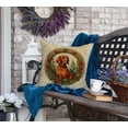thumbnail image 4 of Red Redbone Coonhound Christmas Flowers Throw Pillow 18 in x 18 in, 4 of 5