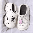 thumbnail image 2 of Non-Slip 30° Tilt Textured Outsole Hollow Grip Platform Sandals - Odorless, Soft Elastic, Eco-Friendly, Leg-Lengthening Design, Star Pattern, Black, Size 40-41 - Comfortable Cotton-Like Walking, 2 of 6