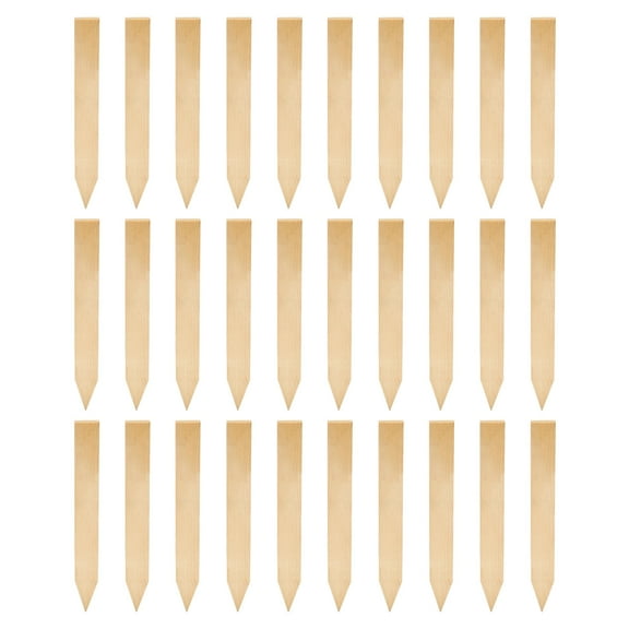 OIUR 30 Pcs Wooden Garden Stakes Grade And Survey Stakes Landscapes Grading Stakes for Plant Support Garden Fence Survey Boundaries Baselines