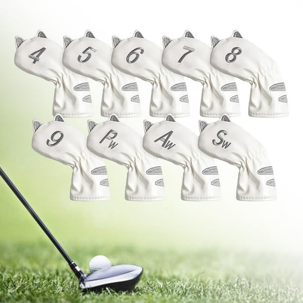 Fundas para tacos de golf Macarena 9 piezas de hierro piel sintética gruesa