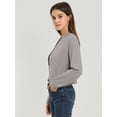 thumbnail image 4 of Día de San Patricio Chaqueta Corta Casual De Negocios De Oficina De Trabajo Sin Cuello Para Mujer Gris XS, 4 of 6