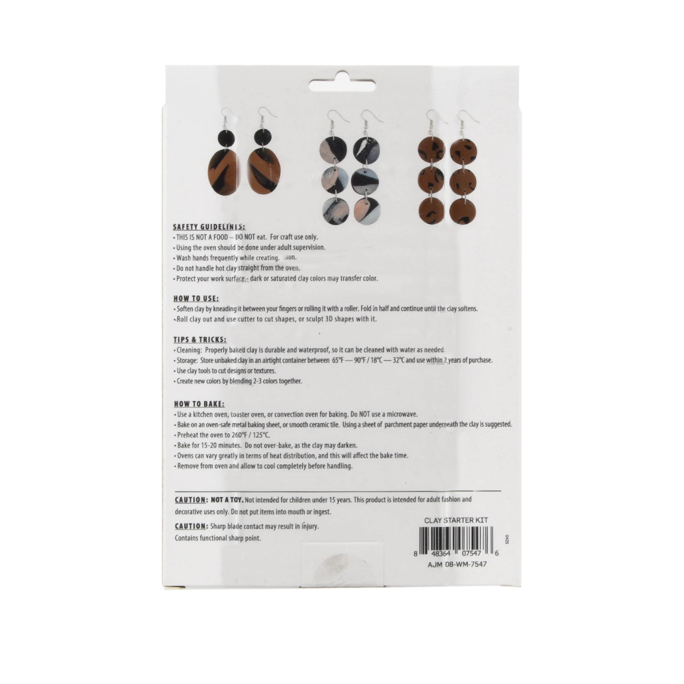 Blue Moon Beads Oven Bake Polymer Clay Starter Kit DIY Jewelry Making Earrings 59-Piece