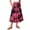 Hot Pink, variant on Women's Printed Casual Skirt Floral Pattern High Waist Flowy Midi Length Summer Fashion A Line Beige L