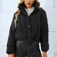 thumbnail image 6 of WFJCJPAF Clearance! Winter Coats for Women Clearance under $20,Fashion Women Long Sleeved Button Solid Designs Relaxed Bandage Parkas, 6 of 6
