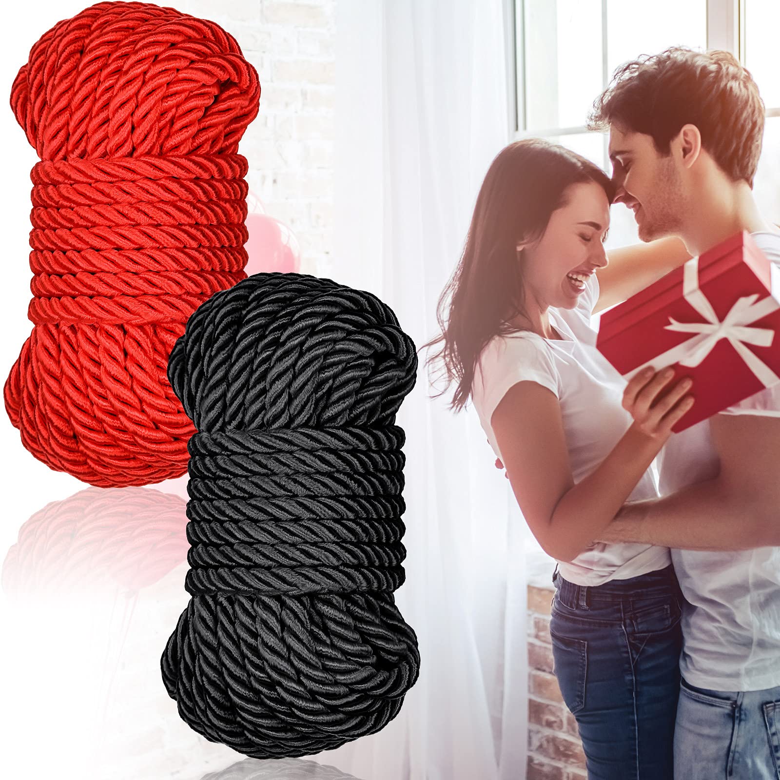 32 Feet Braided Twisted Silk Ropes 8mm Diameter Soft Solid Braided