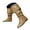 Khaki, variant on Fold Over Slouchy Boots for Women Vintage Flat Booties Casual Pull on Mid Calf Boots