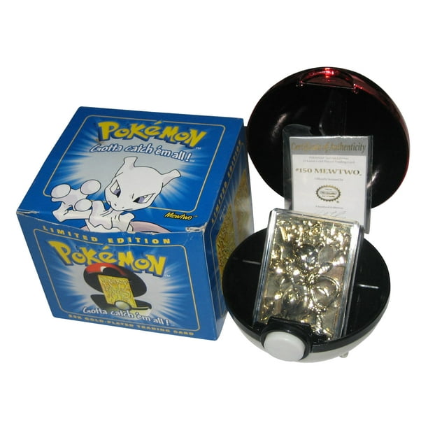 Pokemon Limited Edition 23K GoldPlated Mewtwo Trading Card w/ Pokeball