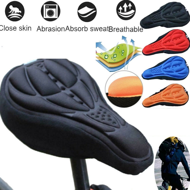 Padded Bike 3D Gel Saddle Seat Cover Bicycle Silicone Soft Comfort Pad Cushion 