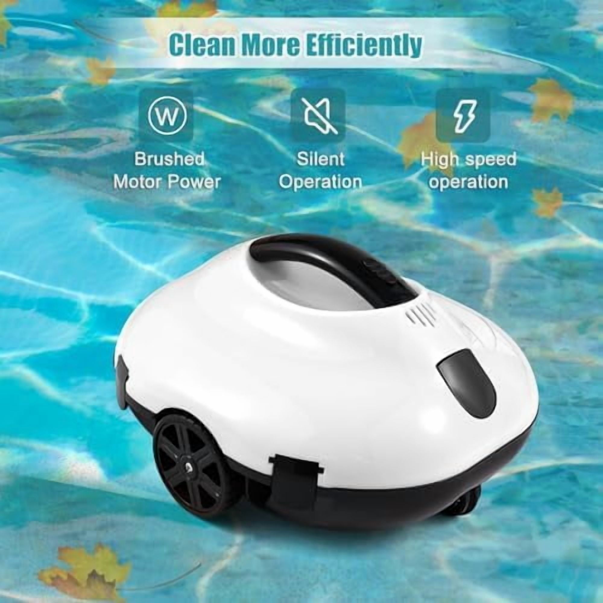 PC2332 Cordless Robotic Pool Vacuum Cleaner Pool Robot with Wall Climbing for Inground Pools Floors Walls and Waterlines