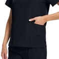 thumbnail image 6 of MLQIDK Womens Scrubs Plus Size Scrubs Stretchy V Neck Scrub Pants and Tops Medical Scrubs Nurse Uniforms Scrubs for Tall Women Black XL, 6 of 7