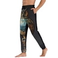 thumbnail image 3 of Kdxio Owl Globe Sculpture Pattern Joggers,Sweatpants for Men with Pockets-Medium, 3 of 5