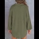 thumbnail image 4 of Tops de Punto Gofre para Mujer, Camisetas Henley de Larga con Cuello en V, Color Liso, Túnica Informal Verde S, 4 of 7