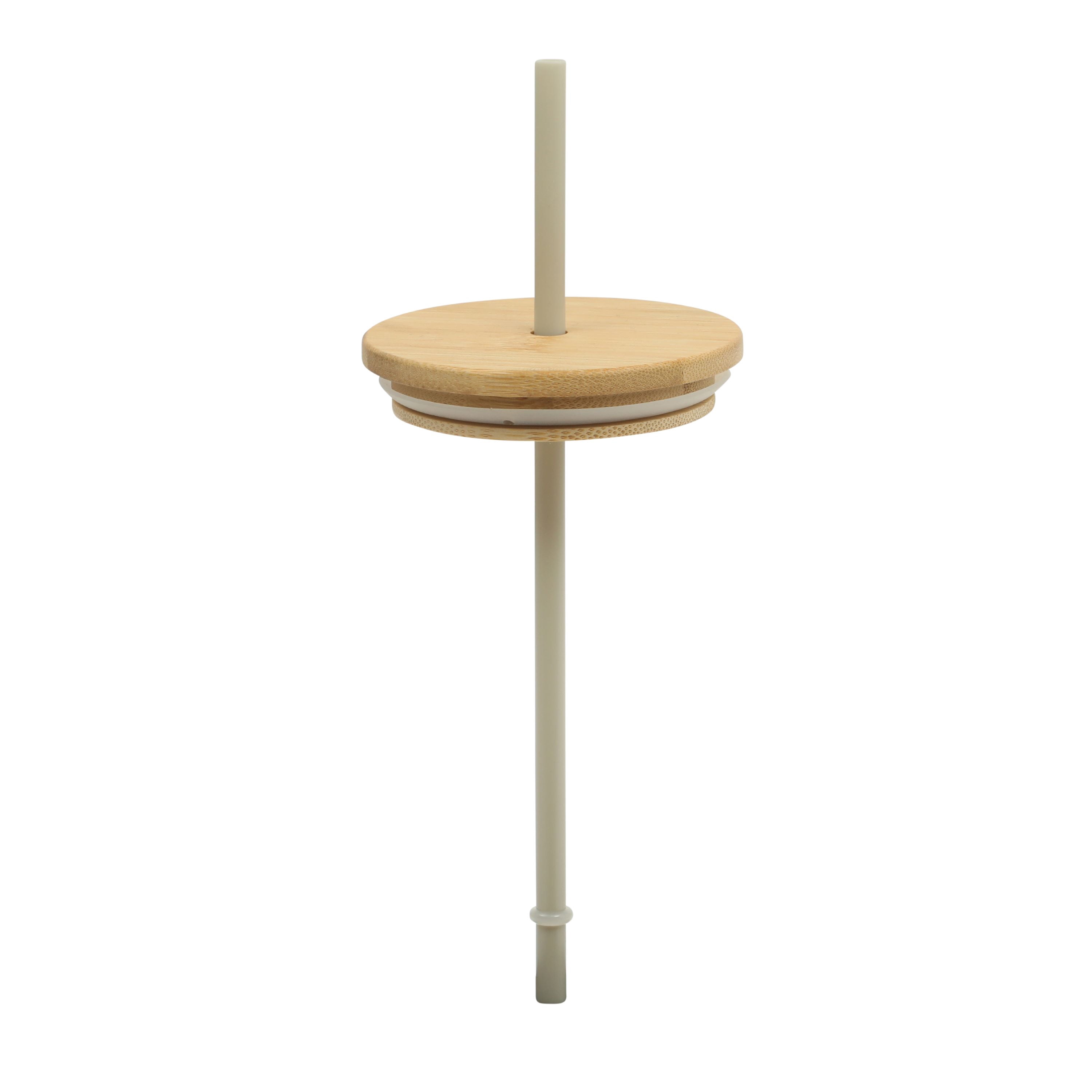 Mainstays 14.5oz Glass Sipper Beige Glass Cup