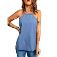 thumbnail image 3 of Camisa sin mangas con nudo en la espalda, blusa con cuello halter Blusa sin mangas informal con nudo Blusa informal sin mangas Lo mejor en su clase, 3 of 6