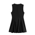 thumbnail image 4 of Sleeveless A Line Mini Dress for Women Summer Tie Front Club Party Bow- Short Zipper Dresses Black XS, 4 of 5