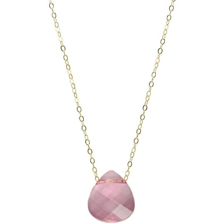 Miss Zoe by Calinana Swarovski Briolett Necklace, Pink