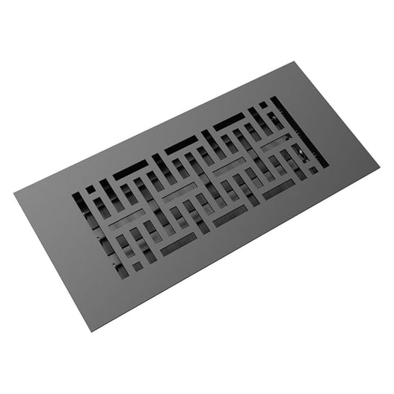 4x10 Low-Profile Steel Floor Vent Cover - Black, Woven Pattern - Premium Floor Register with a Rust-Proof Louver | WV64-612-SBNH