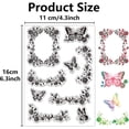 thumbnail image 2 of Sellos transparentes con borde de mariposas para manualidades, fondo de mariposas, 6.3 x 4.3 pulgadas, plástico, silicona, para diario., 2 of 9