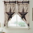thumbnail image 2 of Texas Star Vintage Swag Valances for Windows, Kitchen Window Curtains Over Sink, Brown Khaki Wooden Retro Art Window Treatment Curtains for Living Room/Bedroom Curtains 2 Panel Sets 36"x45", 2 of 8