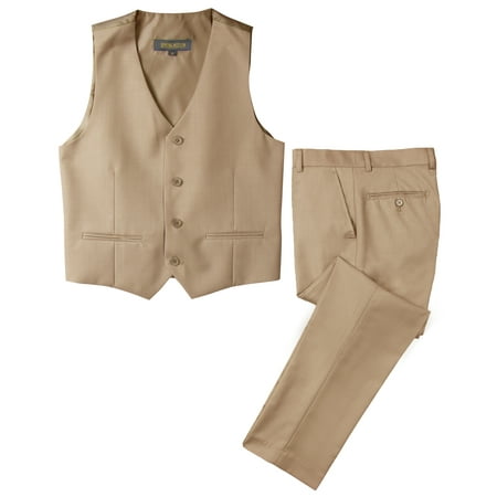 Spring Notion Big Boys' Two Button Suit, Khaki