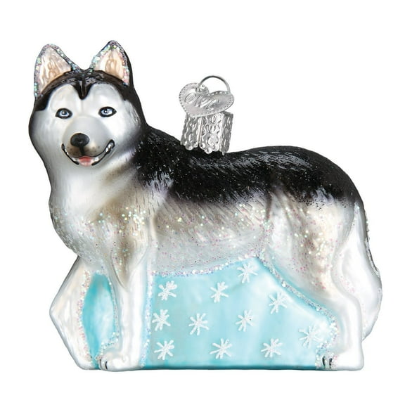 Old World Christmas Dog Collection Glass Blown Ornaments for Christmas Tree Siberian Husky