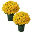 thumbnail image 2 of Fake Mums Fall Artificial Flowers, Ongmies 10 Bundles Artificial Sunset Chrysanthemum Flowers – Fade-Proof, Realistic Outdoor Decoration for Garden, Patio & Porch, Outdoors Decorations, 2 of 4