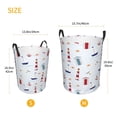thumbnail image 3 of Balery Nautical Lighthouse Sailboat Cesta de ropa redonda con asas, impermeable, independiente, para ropa, juguetes, dormitorio y familia-Medium, 3 of 6