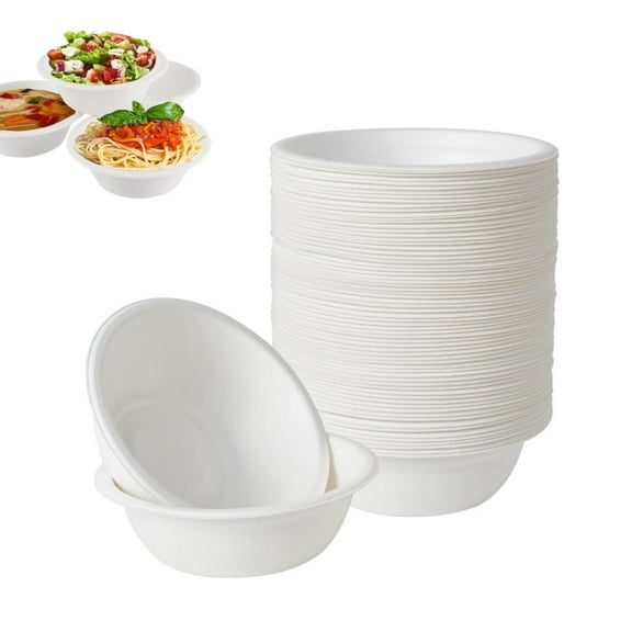Paper Bowls 12oz,Portable Soup Bowls,Disposable Salads Container,50Pack Food Container for Indoor Outdoor
