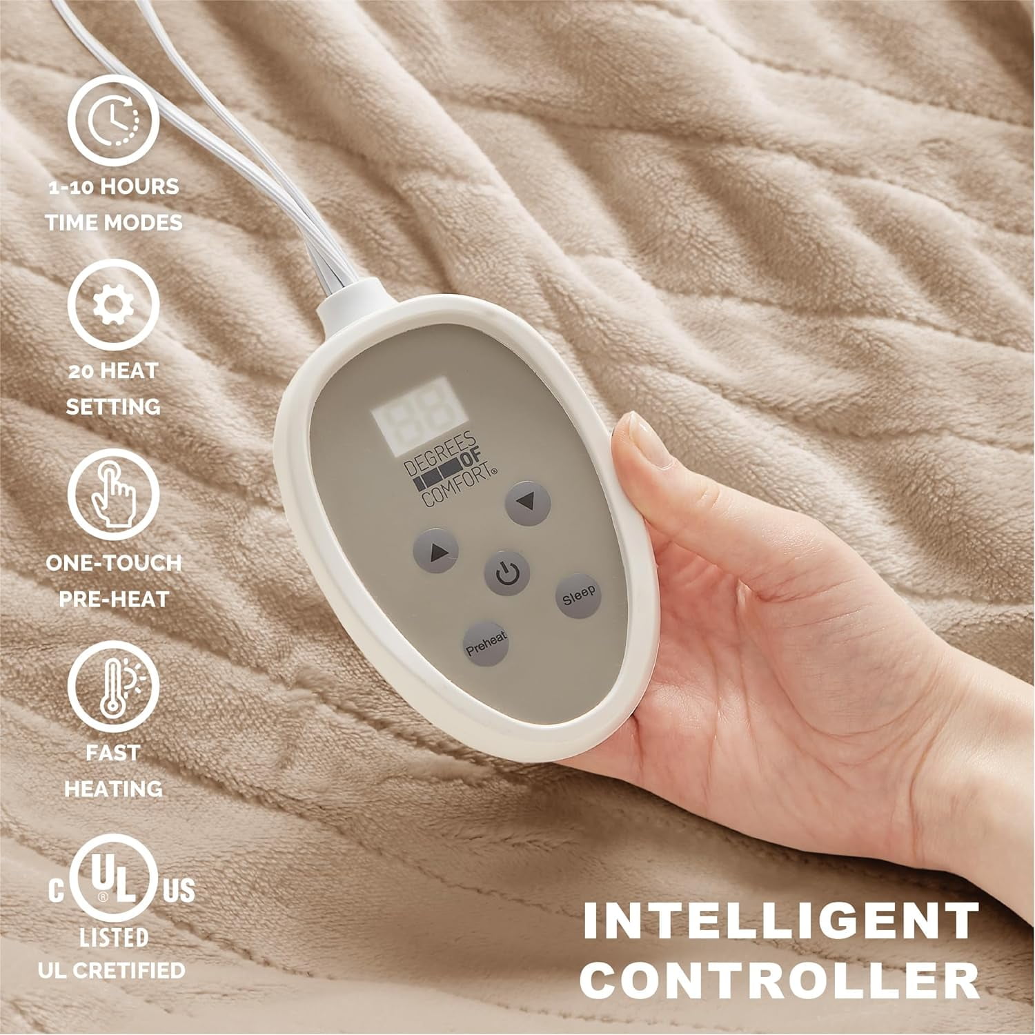 Degrees of Comfort Electric Blanket Queen Size, Heated Blankets with Dual C $45 XL Twin Degrees of Comfort brand Electric Blanket