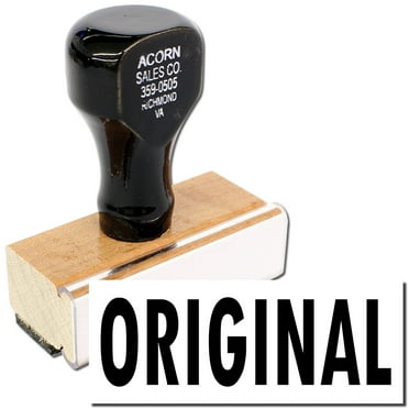 Original Rubber Stamp, Wooden Handle Rubber Stamp, Laser Engraved Dies, Impression Size 1/2" x 1-1/2”, Uses a Separate Stamp Pad