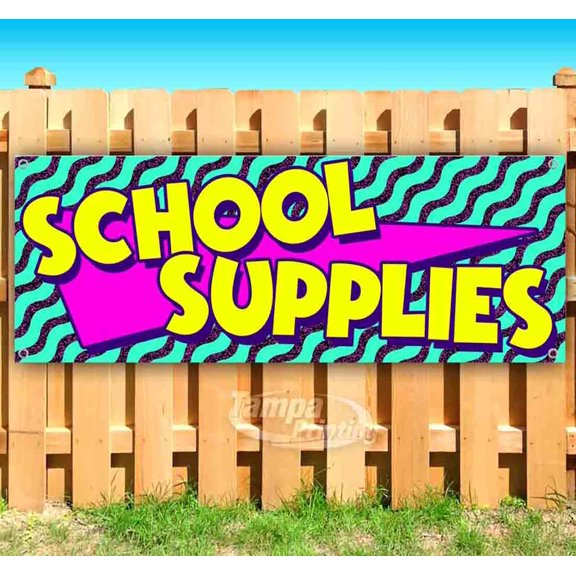School Supplies 13 oz Vinyl Banner With Metal Grommets