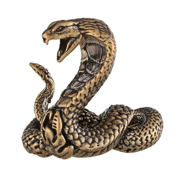 Brass Cobras Shelf Decors Accent ,Snake Figurines Tabletop Centerpieces Home Decorations Retro Snake Decorative Objects