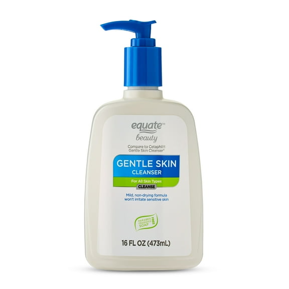 Equate Gentle Skin Cleanser for All Skin Types, Fragrance Free, 16 fl oz, Compare to Cetaphil® Gentle Skin Cleanser