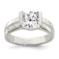 thumbnail image 1 of 925 Sterling Silver Square Cubic Zirconia Cz Ring, 1 of 6