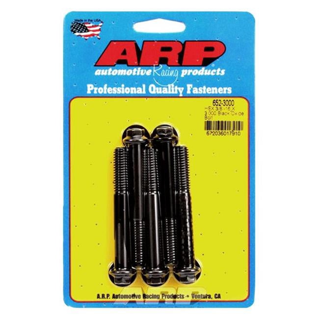 ARP 3/8-16 Black Oxide Bolt Set - 3.000 UHL, 6-Point, With 3/8 Socket & Washer (5 Pack) - View #9