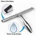 thumbnail image 2 of Shower Squeegee, Updated Window Squeegee Stainless Steel Household Squeegee for Bathroom Mirror Windows Cars, Multifunctional Cleaning with Hanging Hook, 2 of 5