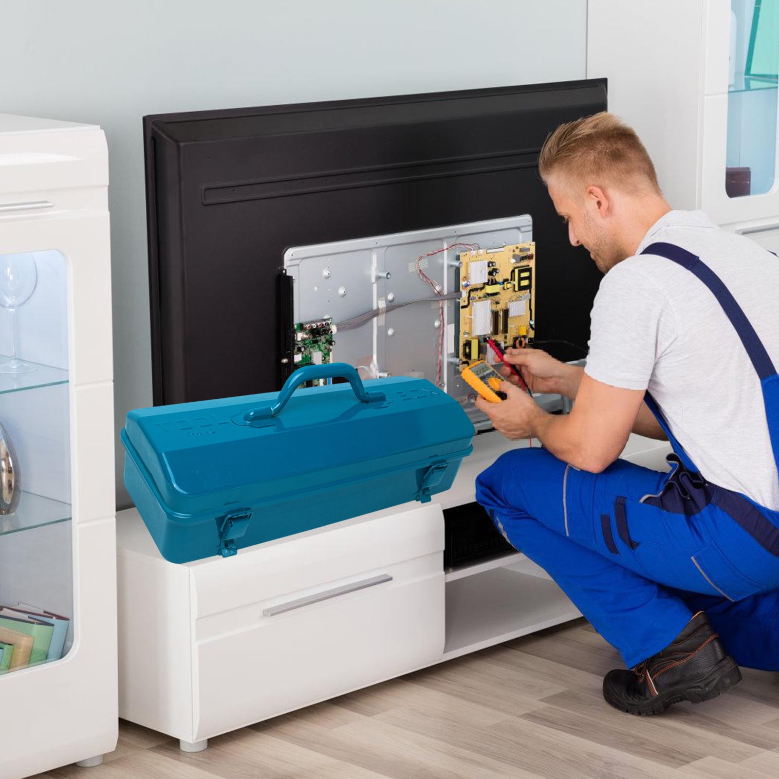Iron Hardware Tool Box Thick Combination Suitcase Electrician Carpenter Maintenance Electric Drill Storage Box