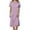 Purple, variant on Linen Dress Women Mi Long Casual Dresses Short Sleeve Solid Color Dresses Women Online V-Neck Loose Tunic Vintage Beach Dress Big Size Breathable Hawaiian Flowy Sundress