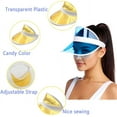 thumbnail image 4 of Windfall Unisex Candy Color Sun Visors Hats Plastic Clear UV Protection Cap for Sports Outdoor Activities, 4 of 5