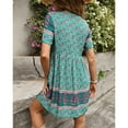 thumbnail image 2 of Vestido casual decoración de encaje de impresión diseño de botones transpirables escote corbata vestido de mujer para uso diario ANGGREK Otros, 2 of 6
