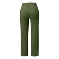 thumbnail image 3 of MAIHAN Women's Casual Cotton Linen Pants Fashion Drawstring Lightweight Summer Relax Fit Straight Leg Lounge Trouser(Green,S), 3 of 4