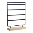 thumbnail image 3 of Segolike 5 Tier Earring Organizer Stand, Wooden Base, Display Rack, Jewelry Holder Organizer for Store, Tradeshow, Photography Dresser Black, 3 of 7