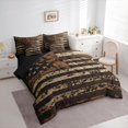 thumbnail image 2 of Manfei Retro Camo Usa Flag 7-Piece Twin Bedding,Vintage Stripes Art Bedding Comforter Set,Brown,Black Reversible, 2 of 7