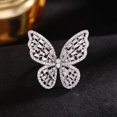 thumbnail image 3 of Cubic Zirconia Butterfly Ring for Women Adjustable Sparkling Butterfly Ring - White, 3 of 7
