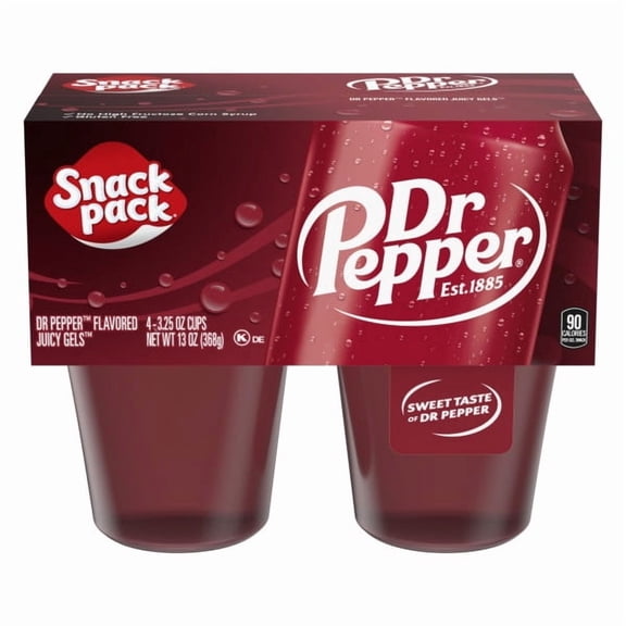 Snack Pack DR PEPPER Flavored Juicy Gel Cups, 3.25 oz., 4-Count
