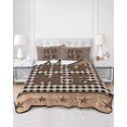 thumbnail image 2 of Full Size Quilt Bedding Set, Farmhouse Reversible Summer Quilt 3 Pieces, Vintage Country Texas Star Plaid Wooden Grain Lightweight Bedspreads Coverlets with 2 Pillow Shams for All Seasons, 2 of 5