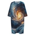 thumbnail image 4 of Blue And Teal Nebula with Golden Particles Sleepshirts For Sleeping Travels Loose Sleepdress Pajama Dress Soft Nightdress Sleepwear, 4 of 7